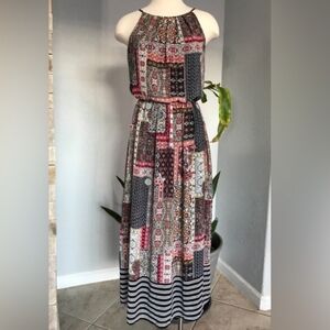 NWOT Tacera Patchwork Maxi Dress SzPL